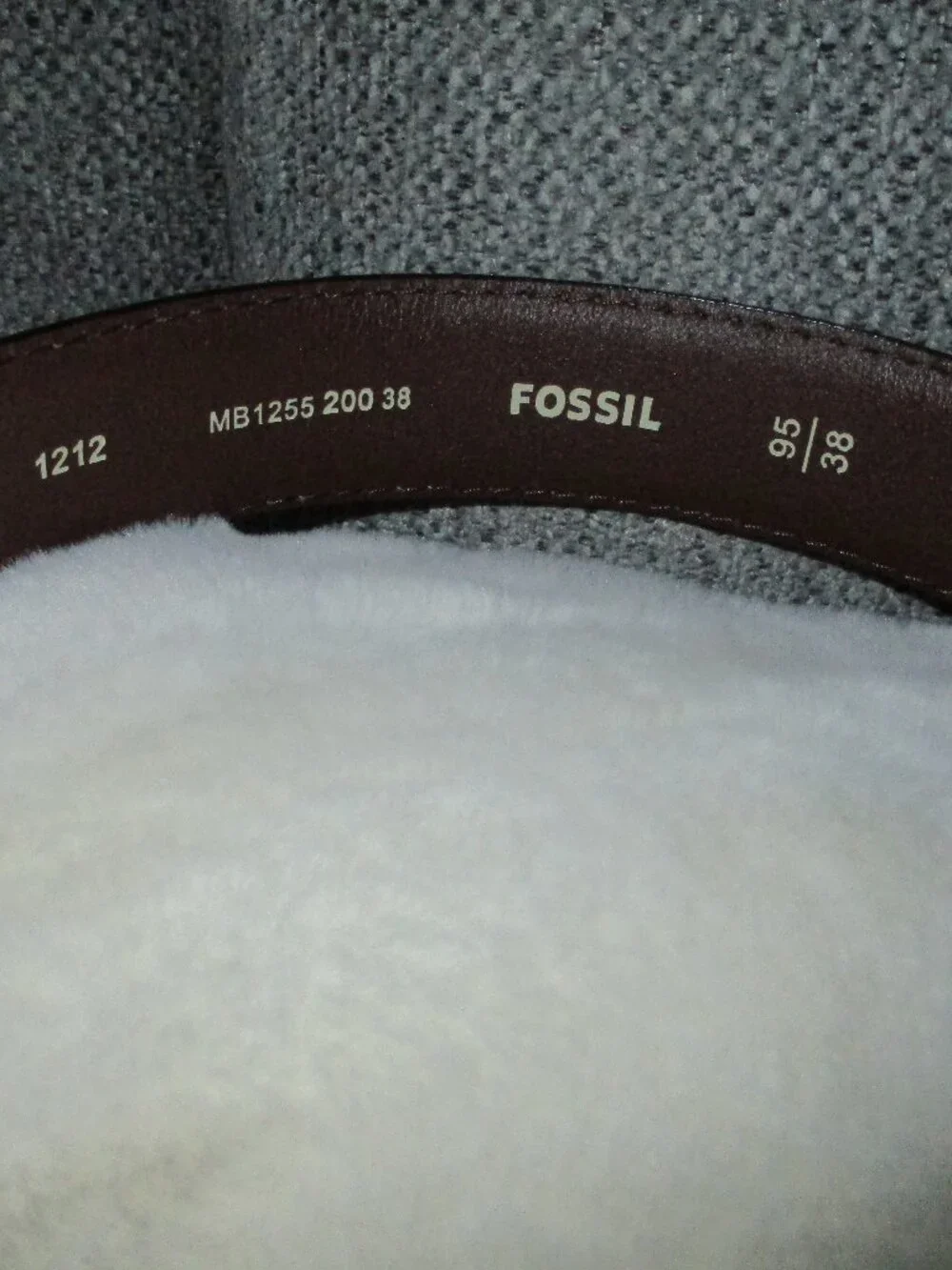 Fossil belt  Brown Leather top stitch 38
